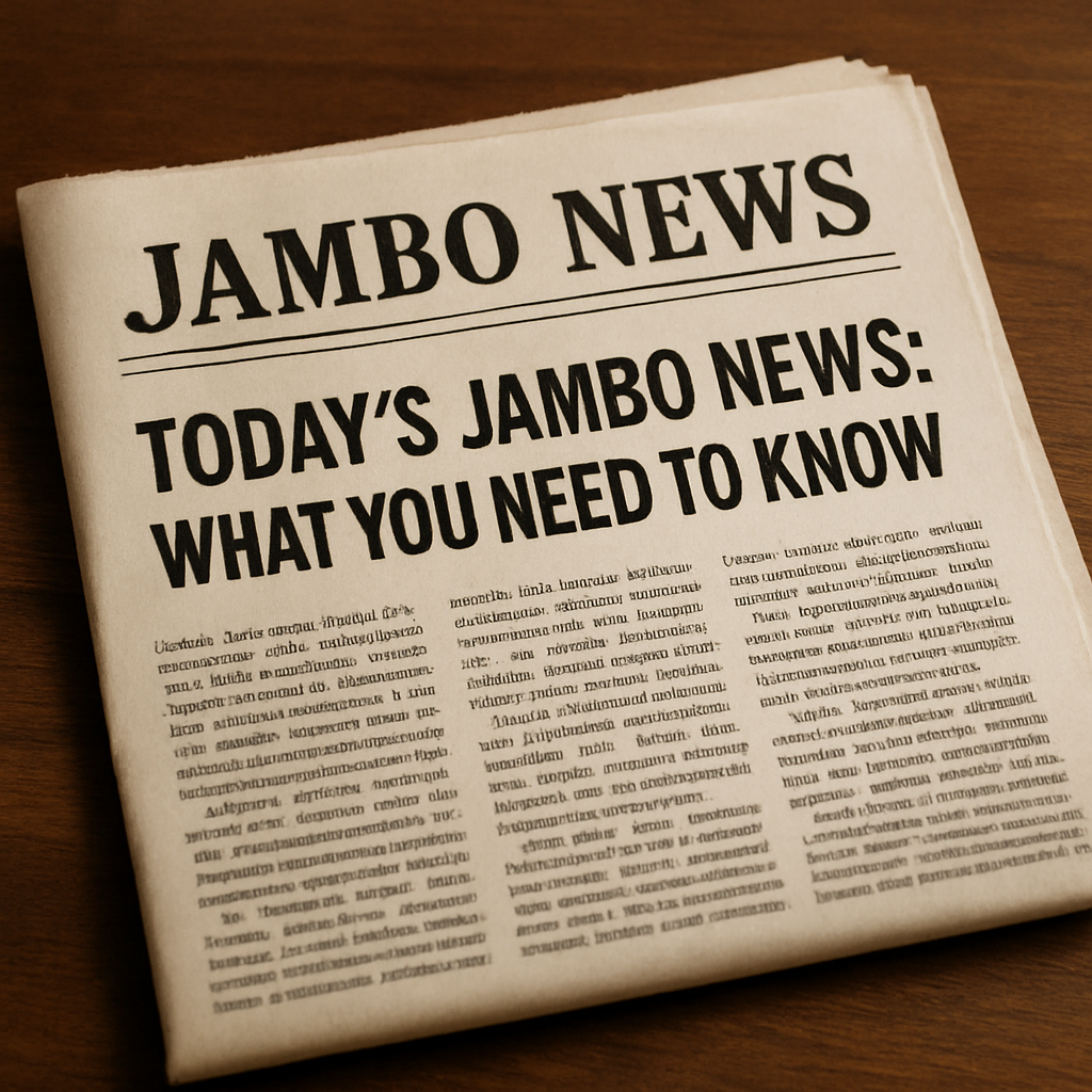 Today's Jambo News: What You Need to Know